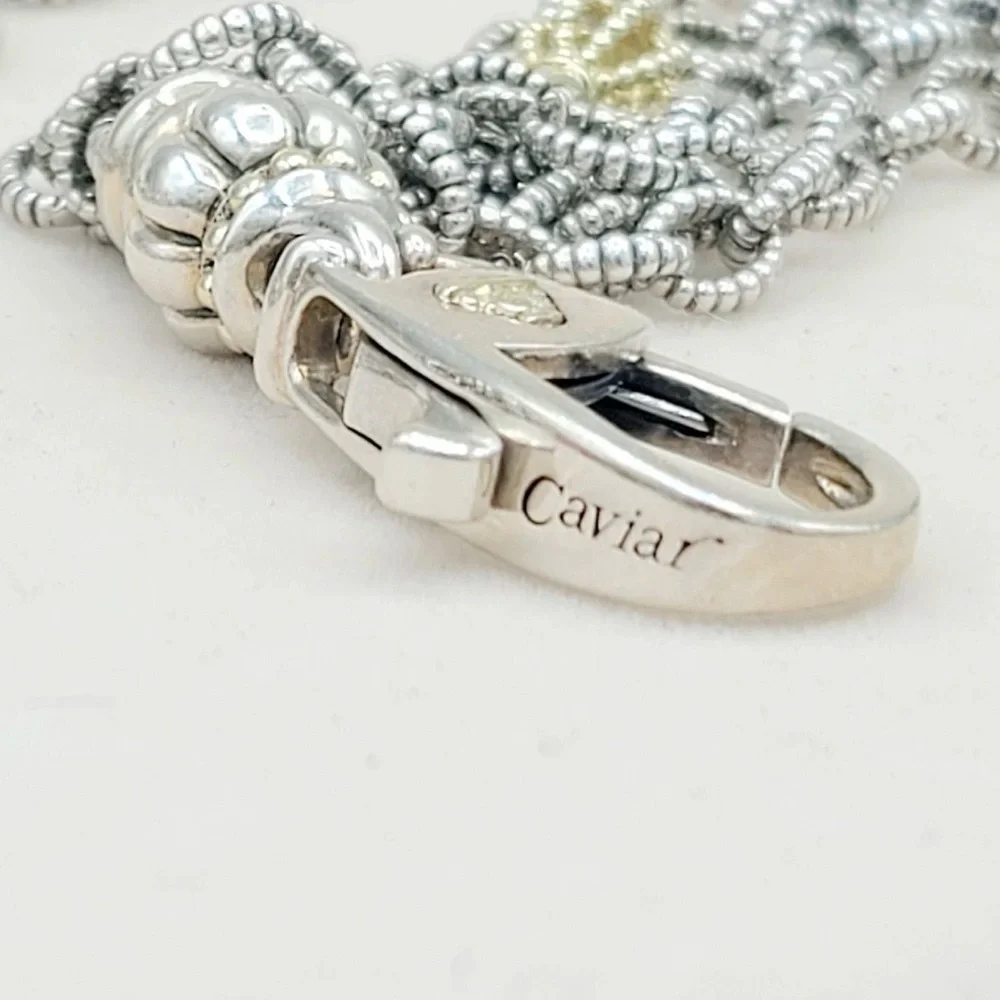 LAGOS Multi-Strand Silver Necklace with Gold Accents